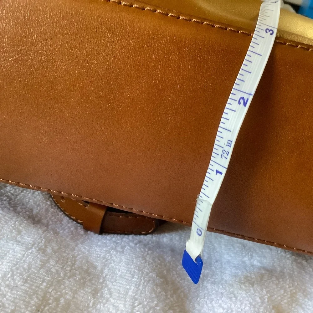 Patricia Nash Calvi Leather Satchel Crossbody Tan